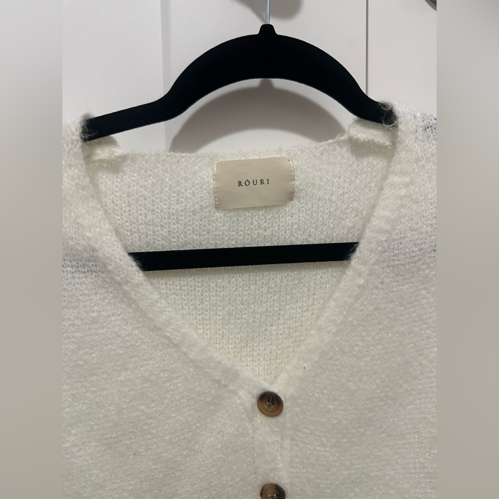 Rouri handmade white knit vest from Spain